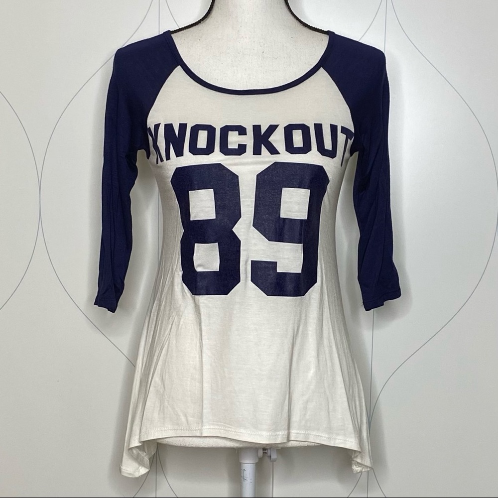 NWT style addicts knockout raglan tee navy S